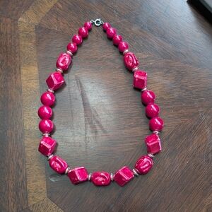 Vintage Hot Pink/ Fuscia Statement Necklace